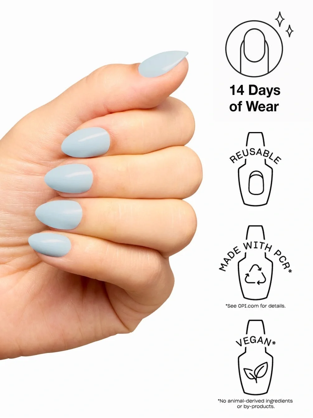 OPI xPRESS/ON Classic Gel-Like Press-On Nails - Pale Blue